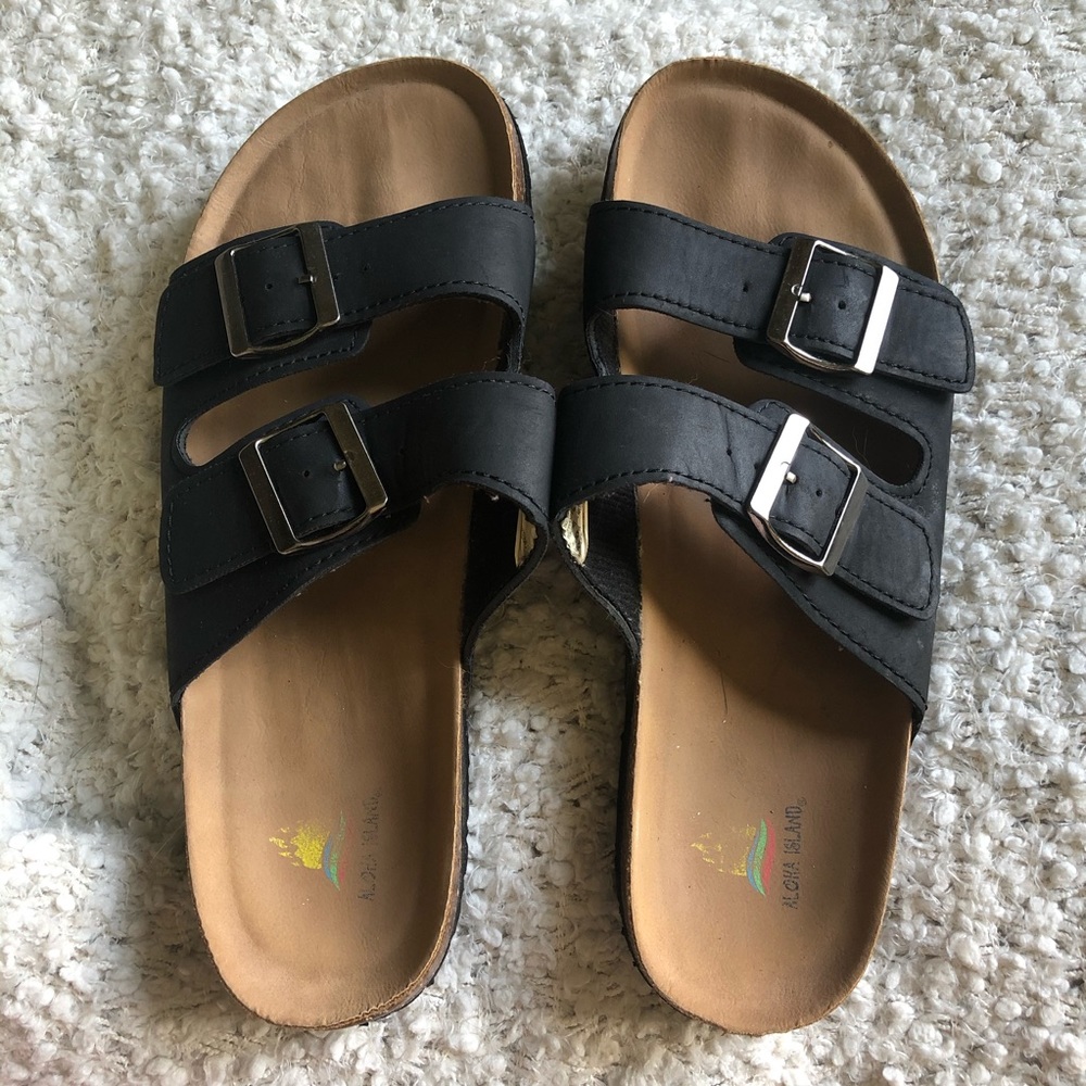 Black Birk-Style Slides